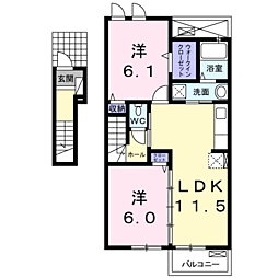 モダングランツE 2LDKの間取図画像