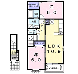 ファミールA 2LDKの間取図画像
