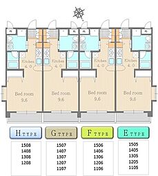 セントレジス医大通り 1Kの間取図画像
