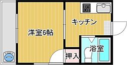 EFT恩田 1Kの間取図画像