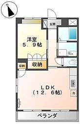 ルミナスコート 1LDKの間取図画像