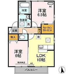 アベニュー中山A 2LDKの間取図画像