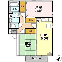 グリーンヒル 2LDKの間取図画像