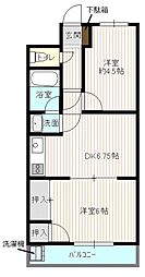 シンセリティ小串 2DKの間取図画像