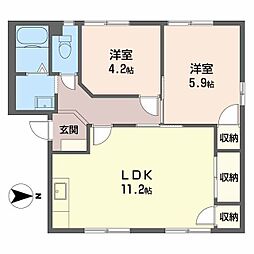 フレグランス前町 2LDKの間取図画像