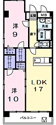 レジデンス牟礼 2LDKの間取図画像