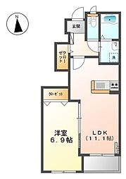 グランリヴェール 1LDKの間取図画像