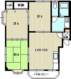 プロスパー 3LDKの間取図画像