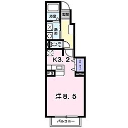 アテナイミネルヴァ 1Kの間取図画像