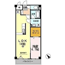 レジデンス緑町 1LDKの間取図画像