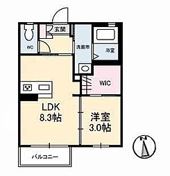 ダンディライオンC 1LDKの間取図画像
