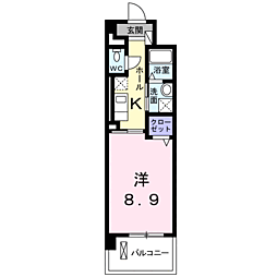 ヴァンクール 1Kの間取図画像