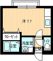 セジュールほのか2 ワンルームの間取図画像