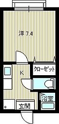 セジュールほのか 1Kの間取図画像