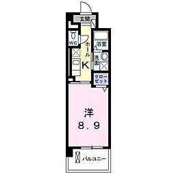 ヴァンクール 1Kの間取図画像