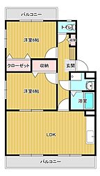 ユーミーSAVA 2LDKの間取図画像