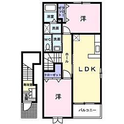 ソレアードB 2LDKの間取図画像