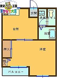 ハイツドミール 1DKの間取図画像