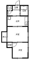 宅嶋アパートＢ  ｜ 長崎県長崎市星取2丁目（賃貸アパート2K・1階・33.00㎡） その2