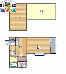 プラム・カリーノ 1Kの間取図画像