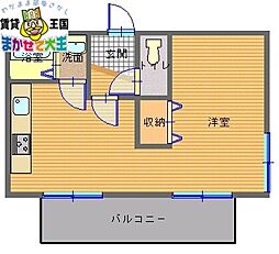 リファレンス浜町 ワンルームの間取図画像
