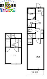 Fairfax3 1Kの間取図画像