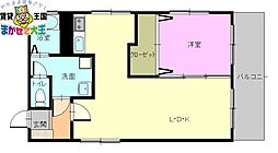 大蔵ビル 1LDKの間取図画像