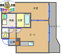 リファレンス魚の町 1LDKの間取図画像