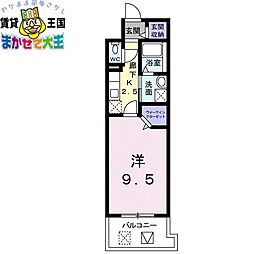 ファミーユ南蛮 1Kの間取図画像