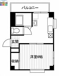 サクセスハイツ 1Kの間取図画像