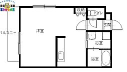 コートさくら ワンルームの間取図画像