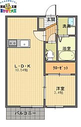 エトワール5 1LDKの間取図画像