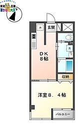 パークテラス中園 1LDKの間取図画像