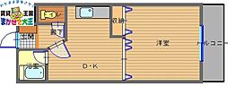 マイルーム梁川 1DKの間取図画像