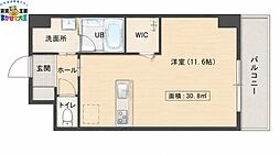 アミティ花丘 ワンルームの間取図画像