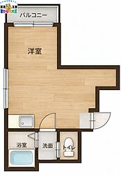 ブルーバードQ ワンルームの間取図画像
