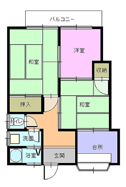 田中アパート 201｜長崎県長崎市浜平2丁目(賃貸アパート3K・2階・40.56㎡)の写真 その2