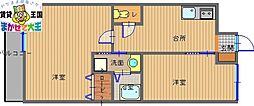 サンロイヤル1 2Kの間取図画像