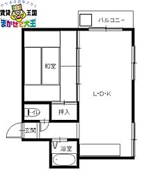 諏訪マンション 1LDKの間取図画像