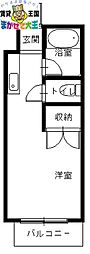 ハイツレイクサイド ワンルームの間取図画像