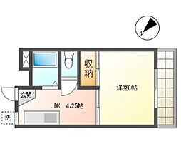 グリーングラス 1DKの間取図画像