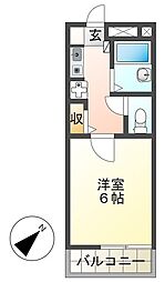 ハピメント片倉 1Kの間取図画像