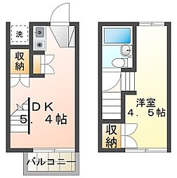 芦花フローラル 1DKの間取図画像