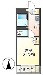 クリオ西八王子壱番館 ワンルームの間取図画像