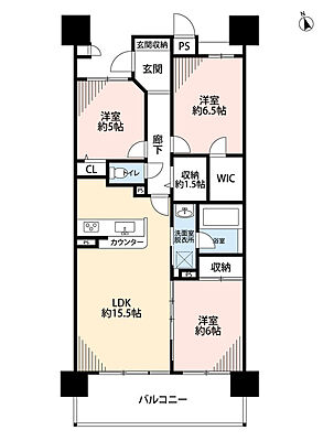 間取り ペットと暮らす家／ライオンズマンション矢田川橋緑地ウエスト 4階/-