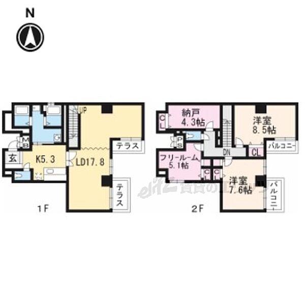 シャトーあと村 101｜京都府京都市下京区麩屋町通五条上る下鱗形町(賃貸マンション5K・1階・113.58㎡)の写真 その2