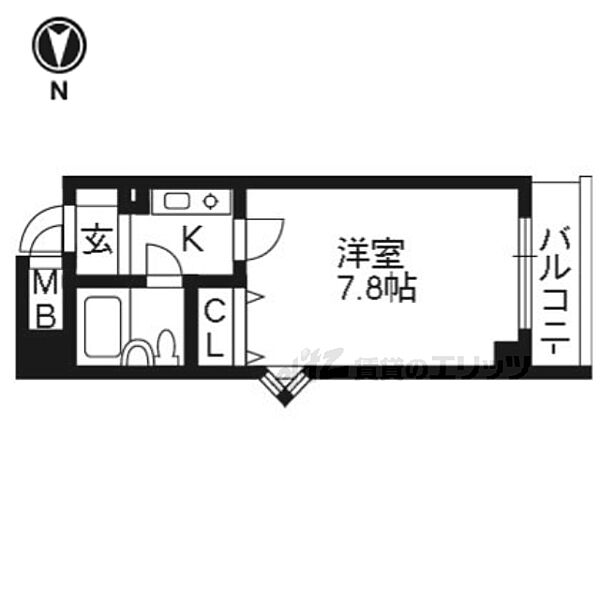 ＦＬＡＴＳ54 401｜京都府京都市右京区西院月双町(賃貸マンション1K・4階・20.00㎡)の写真 その2