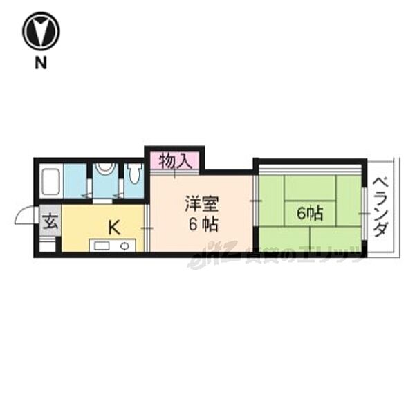 澤屋ビル 204｜京都府京都市東山区本町通七条下ル本町6丁目(賃貸マンション2DK・2階・42.66㎡)の写真 その2