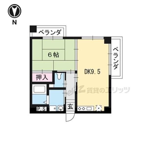 京都府京都市中京区西ノ京冷泉町(賃貸マンション1LDK・1階・38.07㎡)の写真 その2