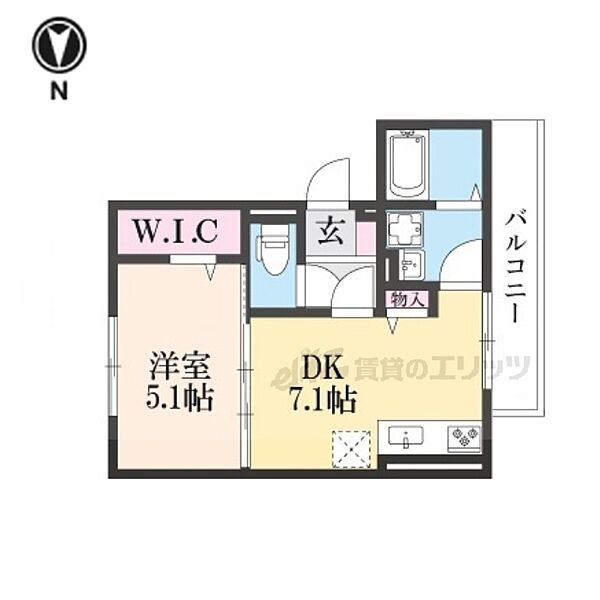 ブリランテ山ノ内 202｜京都府京都市右京区山ノ内赤山町(賃貸アパート1DK・2階・32.15㎡)の写真 その2